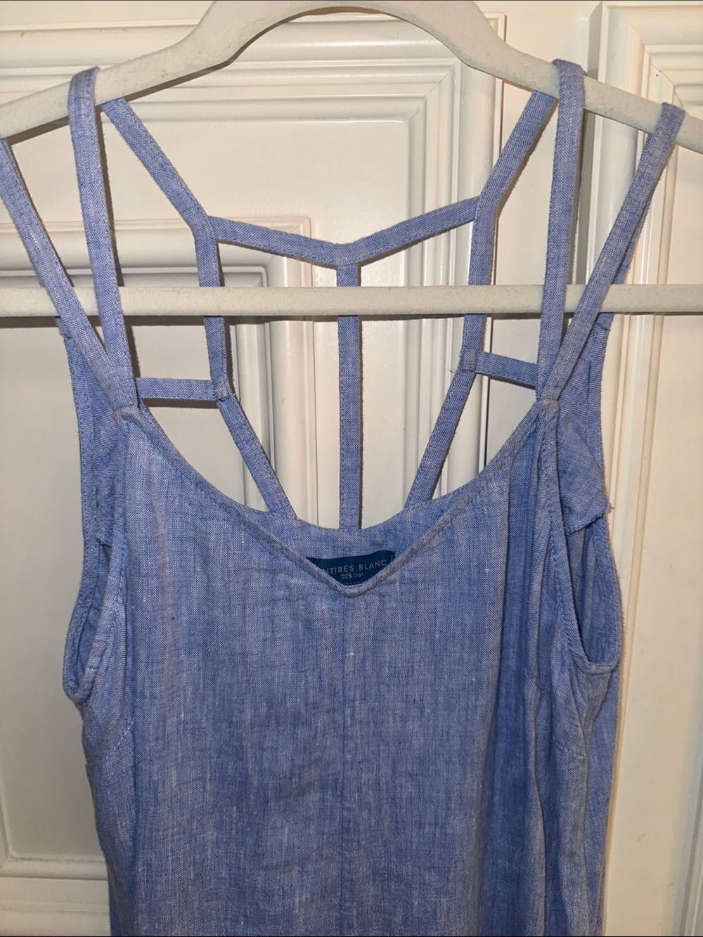 Antibes Blanc Light Blue Linen Maxi Dress - Picture 4 of 4